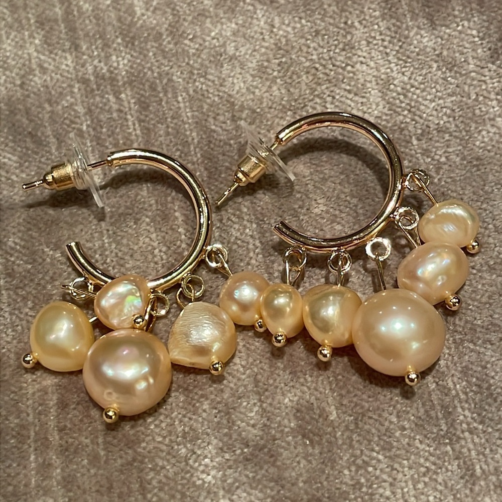 Freshwater Pearl Hoop Earrings